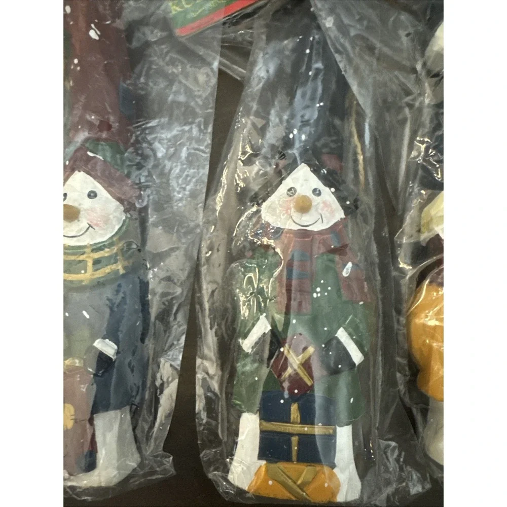 Vintage‎ Kurt Adler Snowman Christmas Tree Ornament Wooden Snowman 6.5